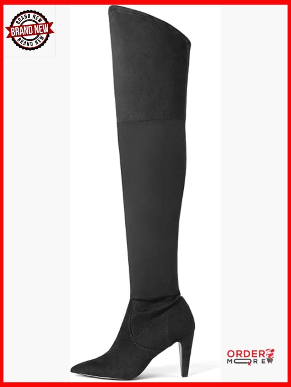 Stiletto Heel Over Knee Boots Pointed Toe Zip Closure Women's Fashion